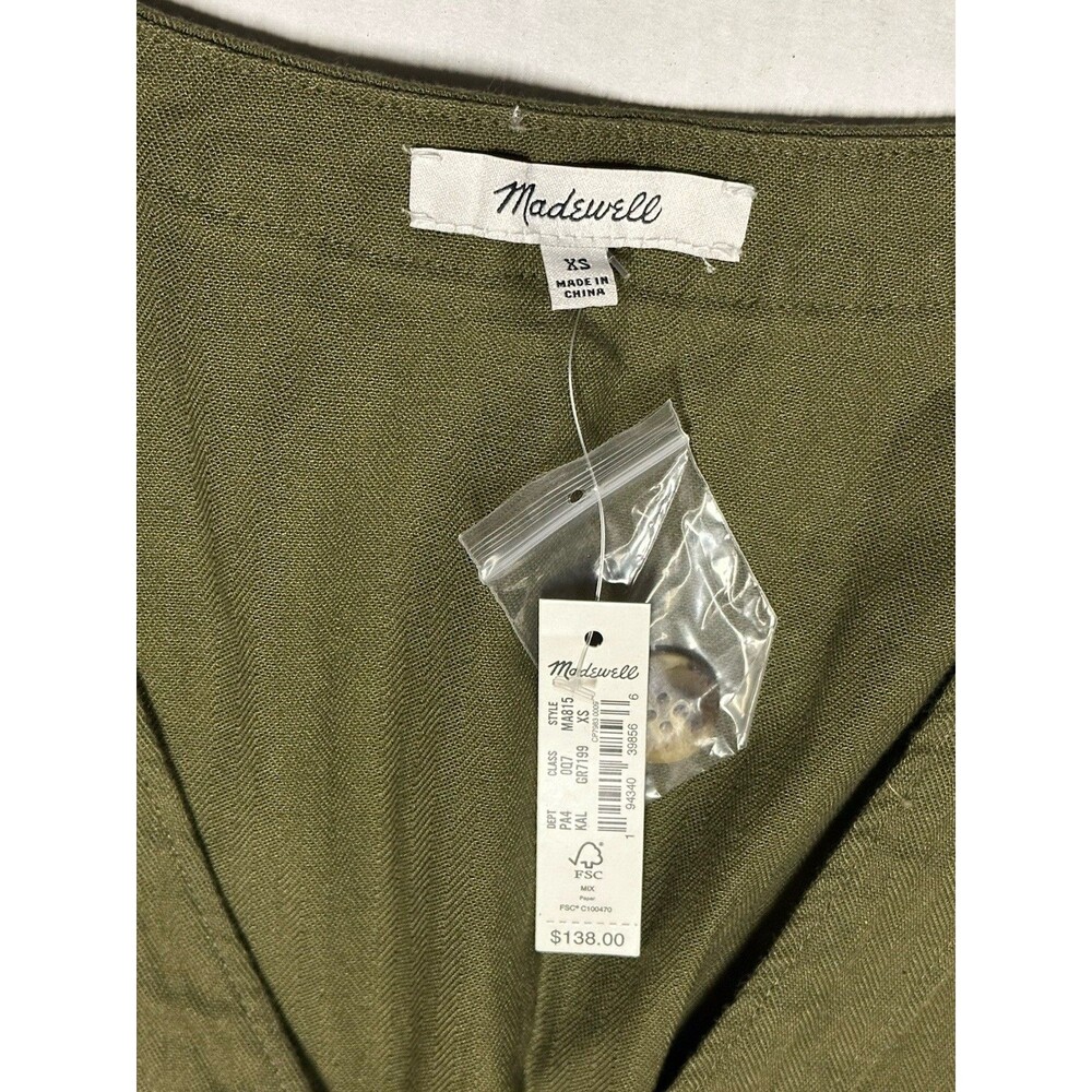 NEW Madewell Womens Size XS Kale Green Cap Sleeve Cotton Utility Jumpsuit $138 - Picture 8 of 9